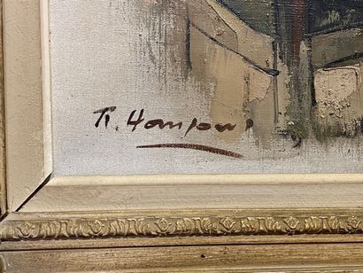 HANSOUL René (1910-1979) "Étude de couple", mi-XXe, huile sur toile, signée en bas...