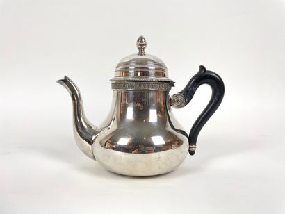 null Cabaret à café et à thé Empire de forme dite marabout, XXe, argent ciselé (835...