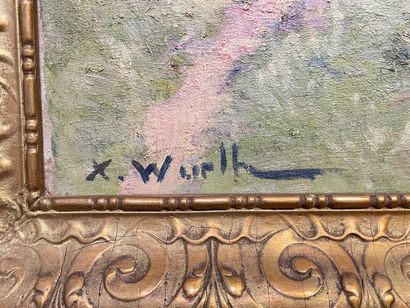 WURTH Xavier (1869-1933) "Paysage ardennais", début XXe, huile sur toile, signée...
