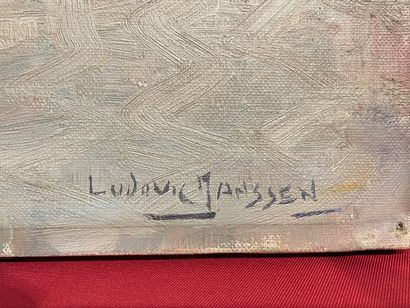 JANSSEN Ludovic (1888-1954) "Le Béguinage à Bruges", 1924, huile sur toile, signée...
