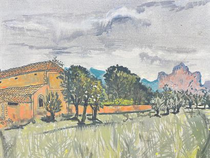 GILLES Piet (1908-1995) "Asile de Van Gogh (Saint-Rémy-de-Provence)", [19]59, huile...