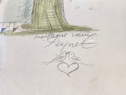 PEYNET Raymond (1908-1999) "Meilleurs vœux", fin XXe, lithographie polychrome, signée...