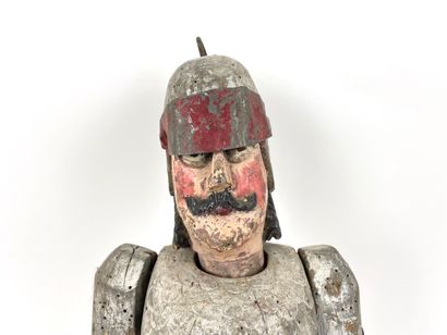 null Marionnette dans le goût de Toone (chevalier en armure), h. 78 cm env. [altérations...