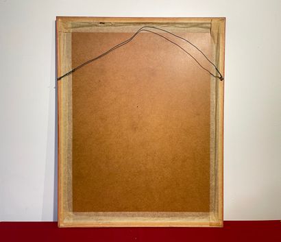ANONYME "Marché d'outre-mer", XXe, gouache sur papier, 44x31 cm (à vue).