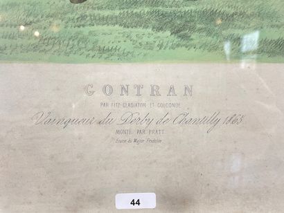 ADAM Albert (1833-[?]) "Gontran (Vainqueur du Derby de Chantilly 1865)", lithographie...