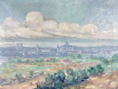 LEUTENEZ Richard (1881-1963) "Vue de Bruxelles", [19]26, huile sur toile, signée...
