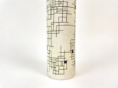 CITTÀ DI CASTELLO - ITALY Vase-roll with geometric decoration, circa 1960, glazed...