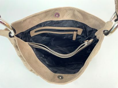 SEQUOIA Sac à main Vintage en daim à motif estampé, l. 26,5 cm [état d'usage].