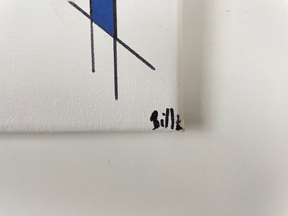BILL "Square" et "Stripes", 2022, deux techniques mixtes sur toile, signées et datées...