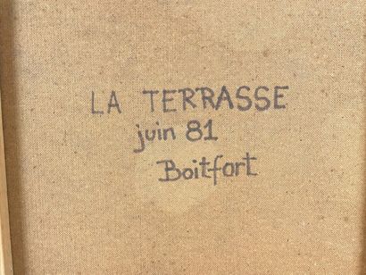 DECELLE Philippe (1948-) "La Terrasse", [19]81, huile sur panneau, signée en bas...