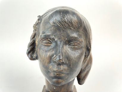 JORIS Paul (1887-1964) "Jeune Femme", mi-XXe, épreuve en terre cuite patinée sur...