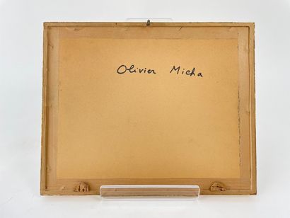 MICHA Olivier [attribué à] "Composition florale", XXe, technique mixte sur papier,...