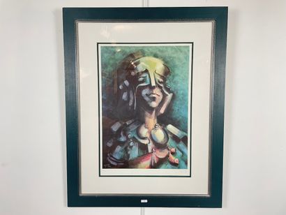 STADIUS Rob (1943-2004) "Figure", XXth, polychrome print, signed lower right and...