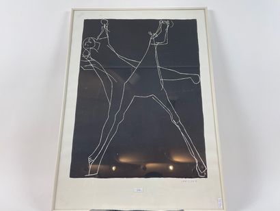 MARINI Marino (1901-1980) "Figure on Horseback", 20th, silkscreen, 57x42 cm [foxing];...