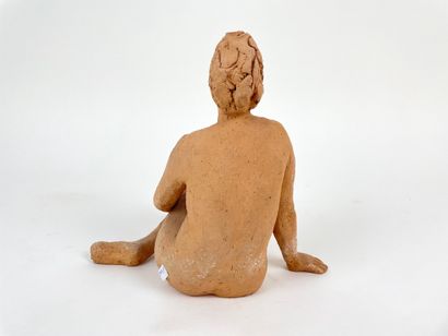 ANONYME "Baigneuse étendue au sol" et "Baigneuse assise au sol", XXe-XXIe, deux sculptures...