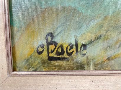 BAELE C. "Argus Pheasant", XXe, huile sur toile, signée en bas à gauche, titrée et...