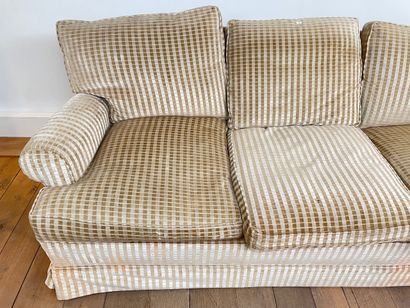 null Pair of three-seater sofas, l. 215 cm.