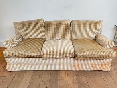 null Pair of three-seater sofas, l. 215 cm.