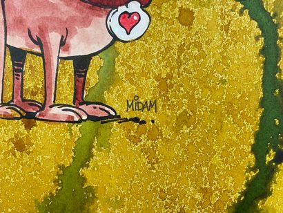 MIDAM, LEDENT Michel dit (1963-) "I'm in Love!", 2020, mixed media (including watercolor...