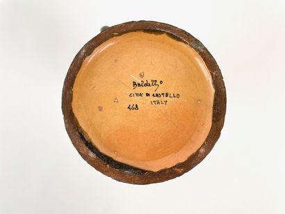CITTÀ DI CASTELLO - ITALY Vase-pichet à double anse, circa 1960, céramique émaillée,...