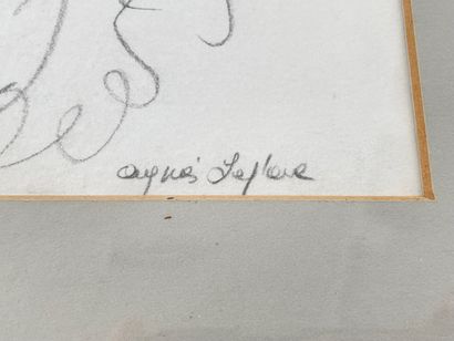 LEPLAE Agnès (1933-) "Nus", 1988, paire de crayons sur papier, signés et datés en...