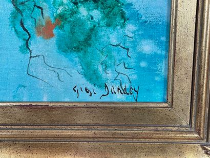 DANDOY Gigi "Visage arborescent", XXe, huile sur toile, signée en bas à droite, 50x40...