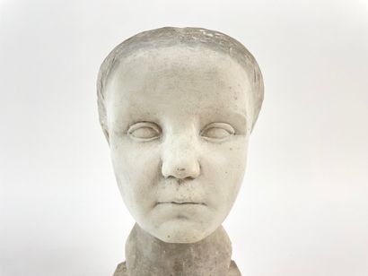 MERCIER "Jeune Femme", 1938, buste en plâtre, signé et daté sur le socle, h. 32 cm...