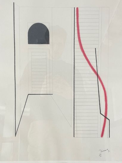 BERTRAND Gaston (1910-1994) "Arts-Loi (1990)", [19]90, lithographie bicolore, signée,...