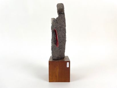 ANONYME "Composition", circa 1960, sculpture en céramique émaillée (fat lava) sur...