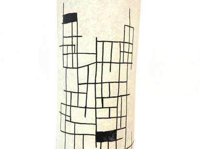 CITTÀ DI CASTELLO - ITALY Vase-rouleau à décor géométrique, circa 1960, céramique...