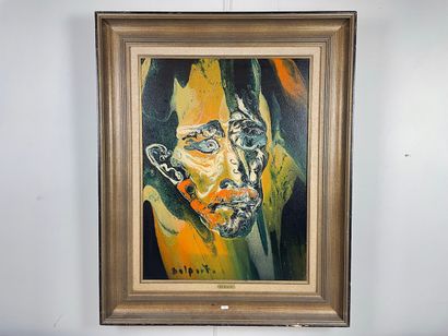 DELPORTE Charles (1928-2012) "Angoisse", XXe, huile sur panneau, signée en bas à...