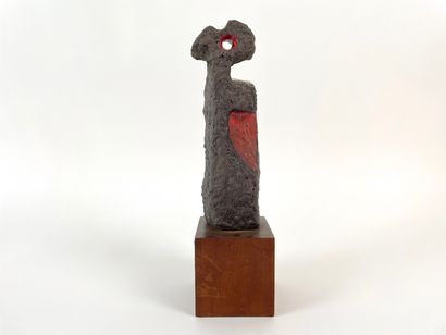 ANONYME "Composition", circa 1960, sculpture en céramique émaillée (fat lava) sur...