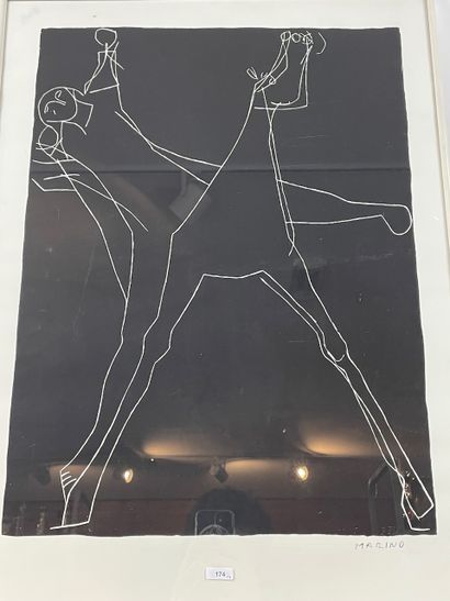 MARINI Marino (1901-1980) "Figure à cheval", XXe, sérigraphie, 57x42 cm [rousseurs]...