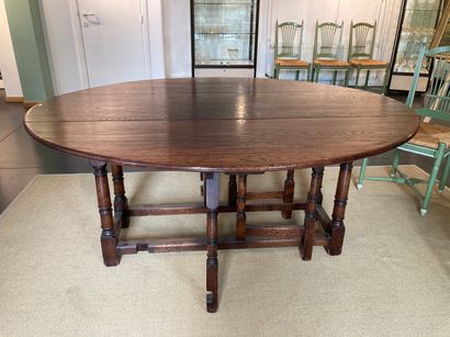English oval table with gate-leg base, 19th-20th,...