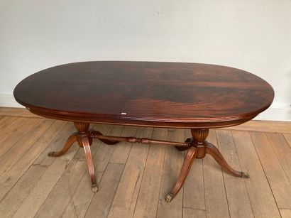 English dining table with oblong top and...