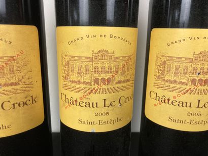 BORDEAUX (SAINT-ESTÈPHE) Château Le Crock, cru bourgeois 2005 (red), three bottles...