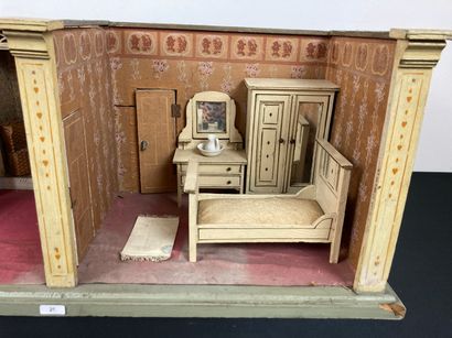 null Handcrafted dollhouse with part of the furniture (living room and bedroom),...