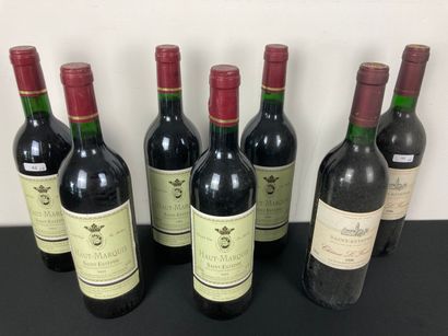 BORDEAUX (SAINT-ESTÈPHE) Lot of seven bottles:
- Haut-Marquis 1995 (red), five bottles...