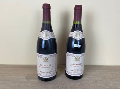 BOURGOGNE (MEURSAULT) Poulet Père & Fils 1991 (rouge), deux bouteilles.