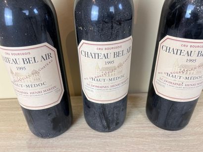 BORDEAUX (HAUT-MEDOC) Château Bel Air, cru bourgeois 1995 (rouge), trois bouteilles...