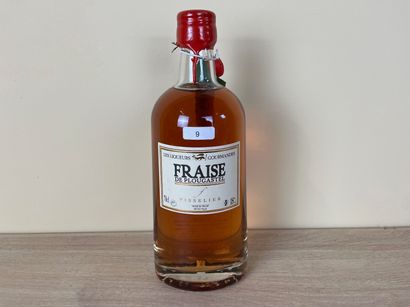 BRETAGNE (PACE) Les liqueurs gourmandes Fraise de Plougastel (Fisselier), une bouteille...