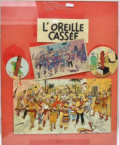 null HERGE, Composition mixte : "L'Oreille Cassée".