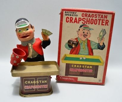 null CRAGSTAN Japan, battety toy, "Crapshooter" en tôle et tissu, bel état en boîte...