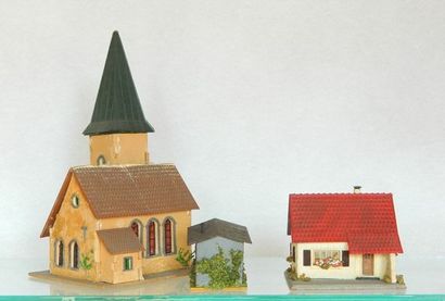 null FALLER constructions en carton: Eglise - réf 206 maison, - petite cabane (G...
