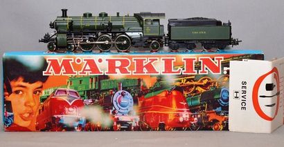 null MÄRKLIN 3092 locomotive à vapeur, type pacific bavaroise, en vert tender 4 axes,...