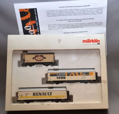 null MÄRKLIN 56304 Rare Coffret de wagon publicitaire Renault en boîte blanche 