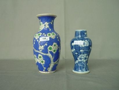 CHINE (2) Suite de deux petits vases en porcelaine dure, époque Kiang-Siu, décor...