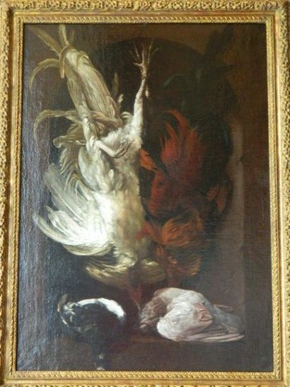 Anonyme, Ecole flamande XVIIème "Nature Morte", huile sur toile, dim.: 104x76 cm...