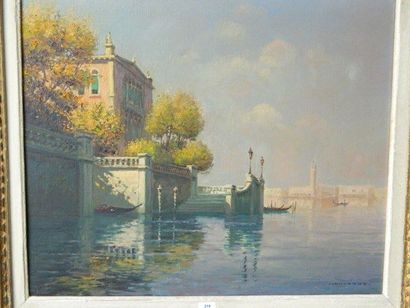CHAVANNE, début XXe "Vue de Venise", huile sur toile, signé en bas à droite, dim....