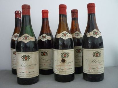null SOANE & LOIRE rouge, 6 bouteilles "MORGON 1973", Jean Allier négociant à Mercurey...